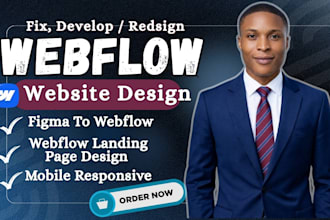 fix, design redesign webflow website, webflow business website design webflow