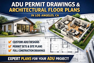 design adu permit drawings and architectural floor plans in los angeles ca