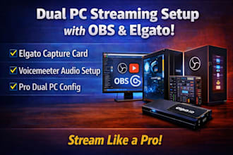 professionally setup obs studio for twitch youtube kick streaming