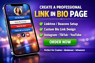 create customize link in my bio linktree landing page instagram bio link beacons
