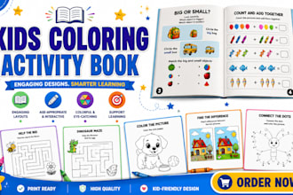 design printable kids worksheets, preschool activities, workbooks, coloring book