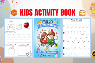 design preschool alphabet tracing worksheet kids activity book KDP