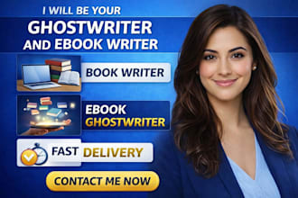 be your book writer, ebook ghostwriter, non fiction writer