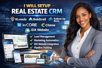 setup real estate CRM on xleads boldtrail followup boss kvcore chime idx website