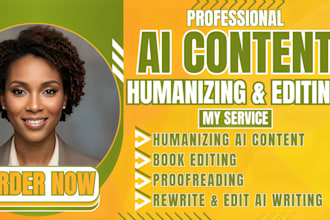 do book rewrite, humanize ai content, edit ai content, proofreading, copy edit