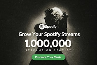 increase your spotify 1m streams, spotify monthly listeners, spotify charts