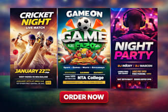 do perfect sport flyer, sport graphic design, event flyer and party flyer design