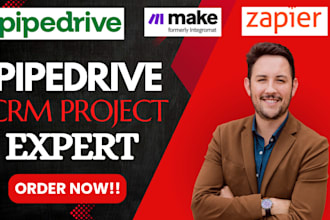 setup pipedrive CRM automations, sales pipeline, workflow and email integrations