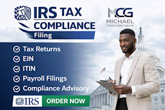 prepare irs tax forms 1040, ein irs tax filing, compliance, and advisory service