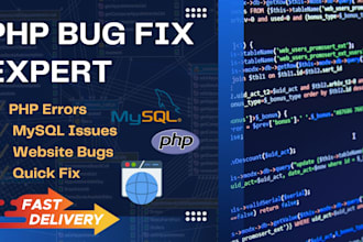 fix PHP errors, database issues and website bugs