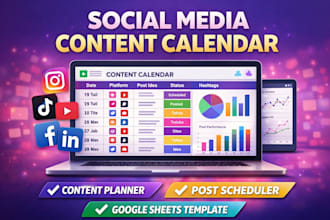 design a social media content calendar spreadsheet for your business