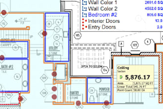 do detailed painting takeoff, material takeoff and cost estimation