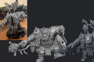 sculpt 3d miniature, tabletop dnd character, warhammer 40k action figure