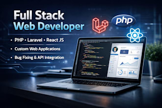 be software developer, full stack web developer, php laravel developer react js