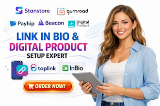 promote stanstore gumroad payhip beacon ai digital product taplink in bio setup
