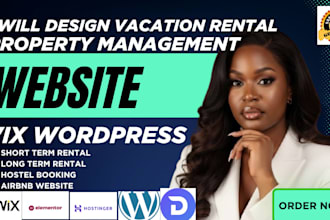 design a vacation rental website, property management website, airbnb website