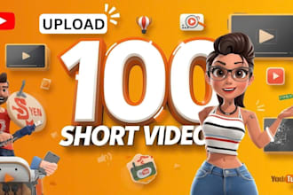 upload 100 short videos on youtube with channel seo