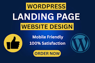do wordpress landing page clean and modern, sales page website, onepage website