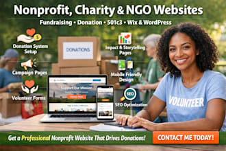 design nonprofit website charity donation fundraising ngo website wix
