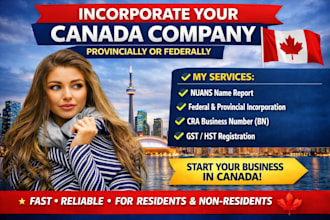 incorporate your canada company provincially or federally gst, hst, nuans report