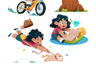 create kindle book illustrations, 2d, 3d kids book art