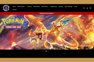 design pokemon website pokemon shopify store trading card store pokemon store