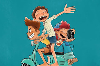 make 2d children book illustration