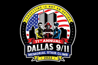 design memorial stair climb logo