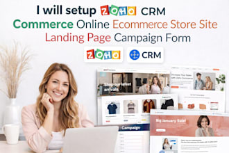setup zoho crm commerce online ecommerce store site landing page campaign form