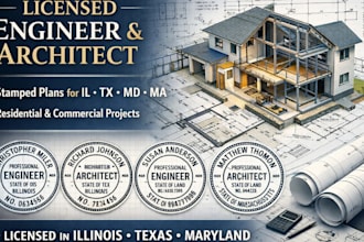 engineering stamp architectural drawing illinois texas  maryland massachusetts