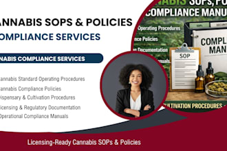 write cannabis sops, policies, procedures and compliance manuals