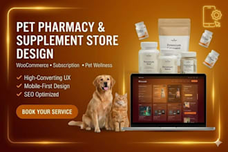 design a professional pet shopify store, pet accessories, and pet care website