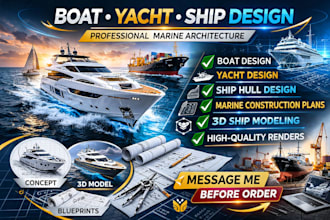 boat design yacht ship marine architecture construction plan hull 3d ship model
