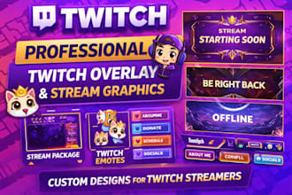 design twitch overlays animated emotes panels full stream branding twitch banner