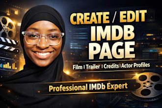 professionally create or edit your imdb, page, film, trailer