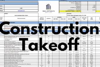 do construction cost estimation, material takeoff and quantity takeoff