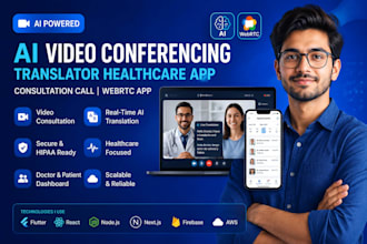 do ai video conferencing translator healthcare app consultation call webrtc app