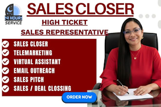 do sales closer telemarketing salespeson sales agent with virtual assistant b2b