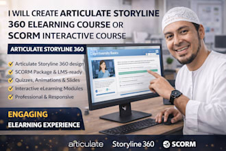 create articulate storyline 360, elearning course, scorm interactive course