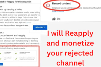 reapply and monetize rejected or demonetized youtube channel