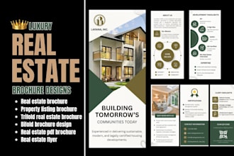 design a luxury real estate brochure, property brochure, trifold brochure, flyer