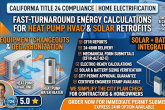 title 24 energy calculation report heat pump hvac solar battery electrification