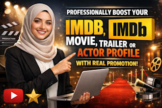 professionally boost your imdb movie tralier, actor profile with real promotion