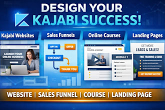 design kajabi website, kajabi sales funnel, kajabi online course, landing page