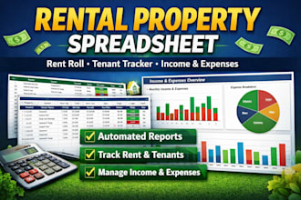create automated rental property spreadsheet with rent roll, tenant track