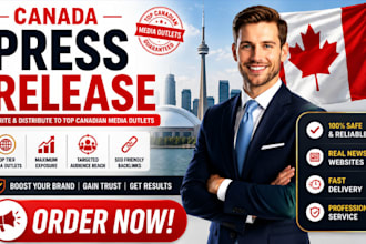 write and distribute your canada press release to top canadian media outlets