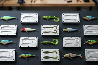 design and model custom fishing lure mold, 3d printed mold scanning to cad