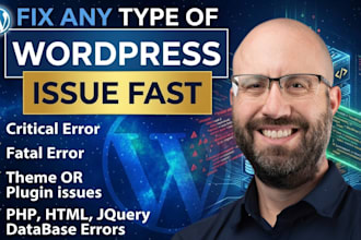fix wordpress errors bugs critical error plugin issues and website problems fast