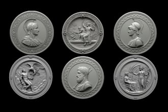 sculpt custom 3d coin bas relief medallion, pendant, cnc model for 3d printing