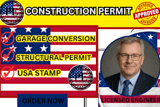 construction permit,garage conversion,adu permit,structural permit,usa stamp